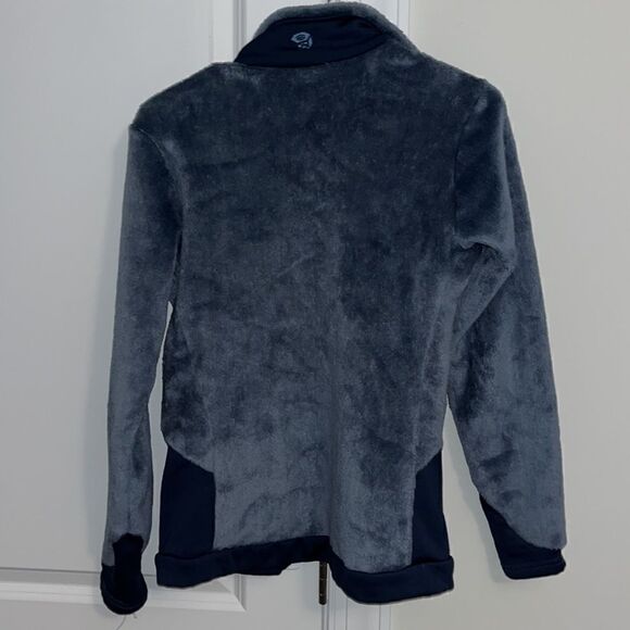 Women’s soft blue Mountain Hardwear fleece sweater jacket coat NO ZIPPER - Picture 7 of 7